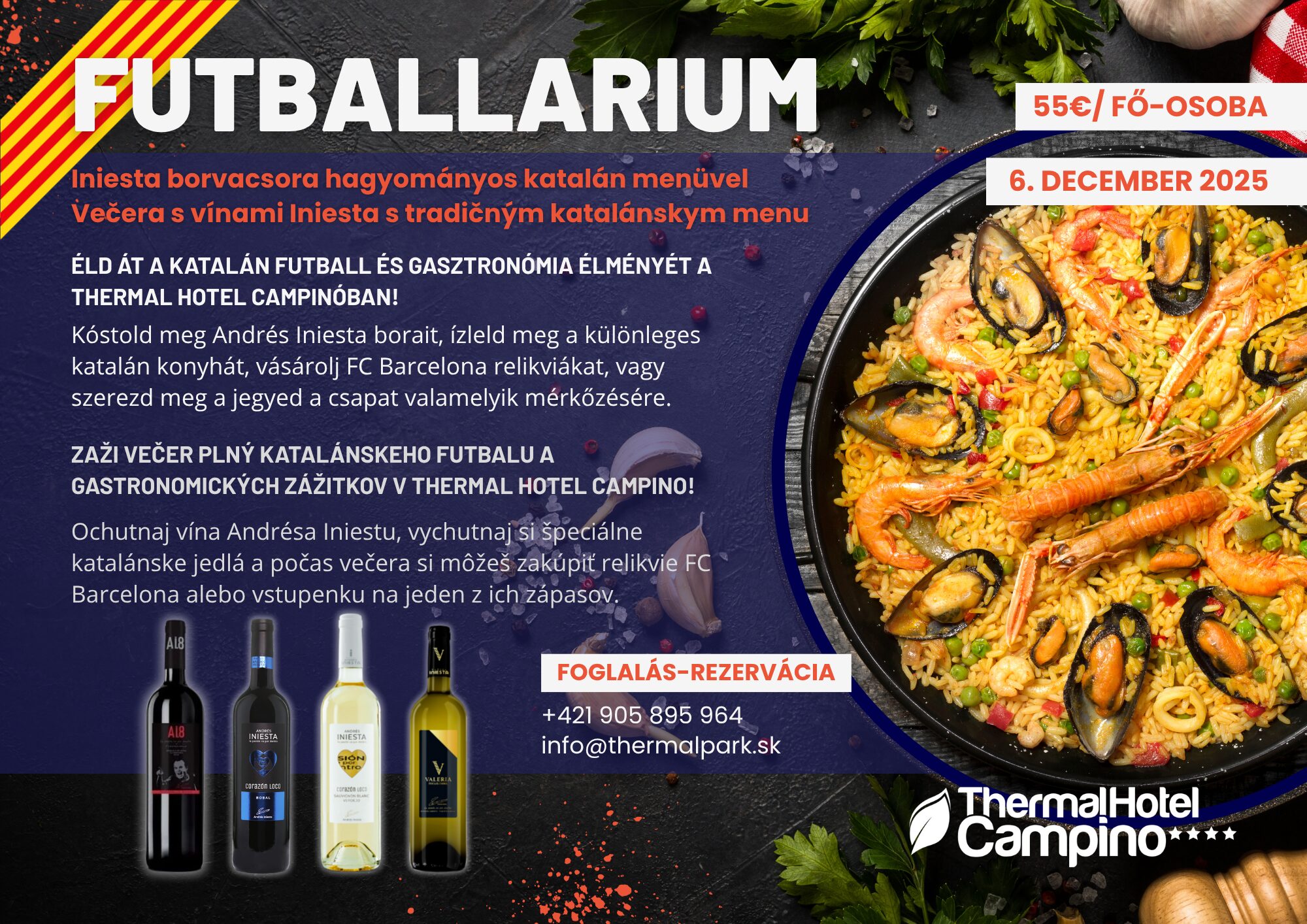 FUTBALLARIUM – Večera s vínami Andrésa Iniestu & katalánske menu – Obrázok 2